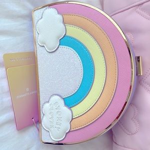 Stoney clover x Target pastel rainbow clutch with cross  body strap.